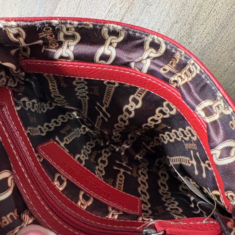 Tignanello Red Leather‎ Crossbody Bag Purse Y2K - Picture 9 of 13